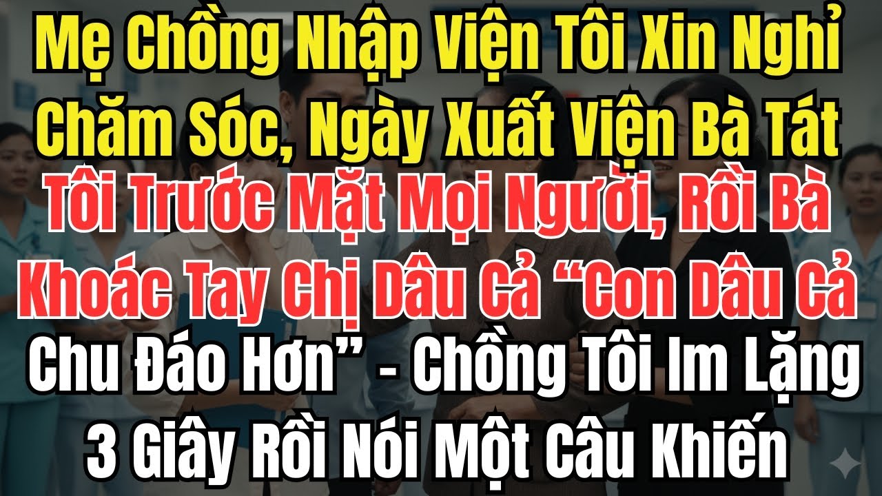 Chăm mẹ chồng nhập viện, ngày xuất viện tôi bị bà tát và câu nói của chồng khiến cả nhà chết lặng