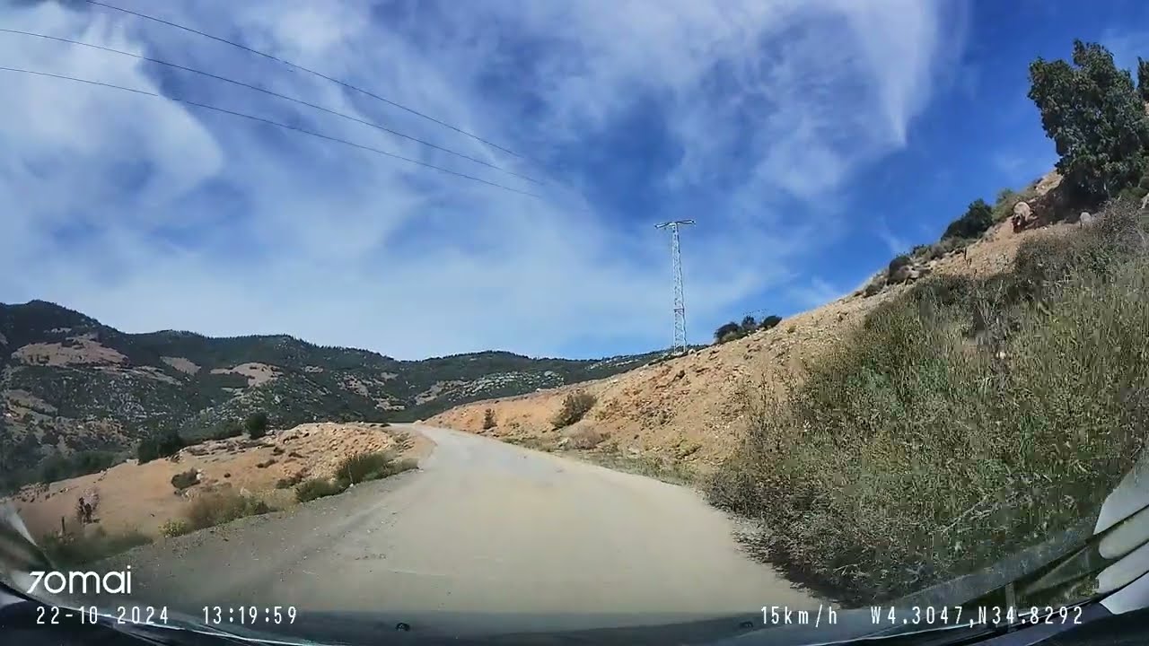 طريق سوق الثلاثاء بني بشير: تجربة القيادة عبر الطرق الوعرة  بجودة 4K