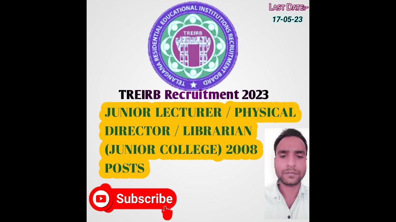 TREIRB Recruitment 2023 : Junior Lecturer/ Physical Director/ Librarian 2008 Posts Vacancy