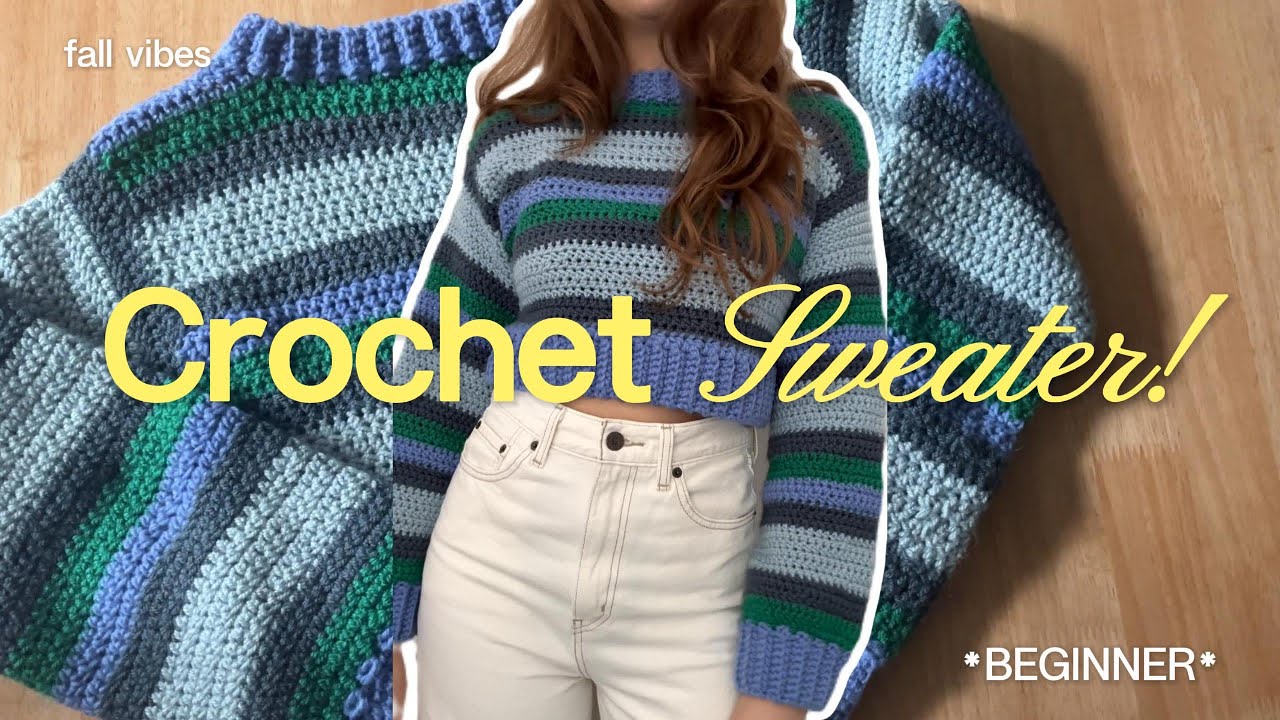 Tuto pull à rayures au crochet | Facile + explications détaillées