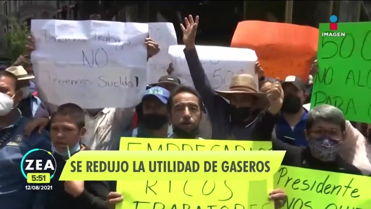 Gaseros inconformes protestaron en el centro de la Ciudad de M&eacute;xico