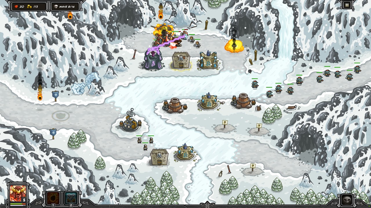 Kingdom Rush Glacial Heights Veteran Campaign 3 stars Steam Walkthrough
