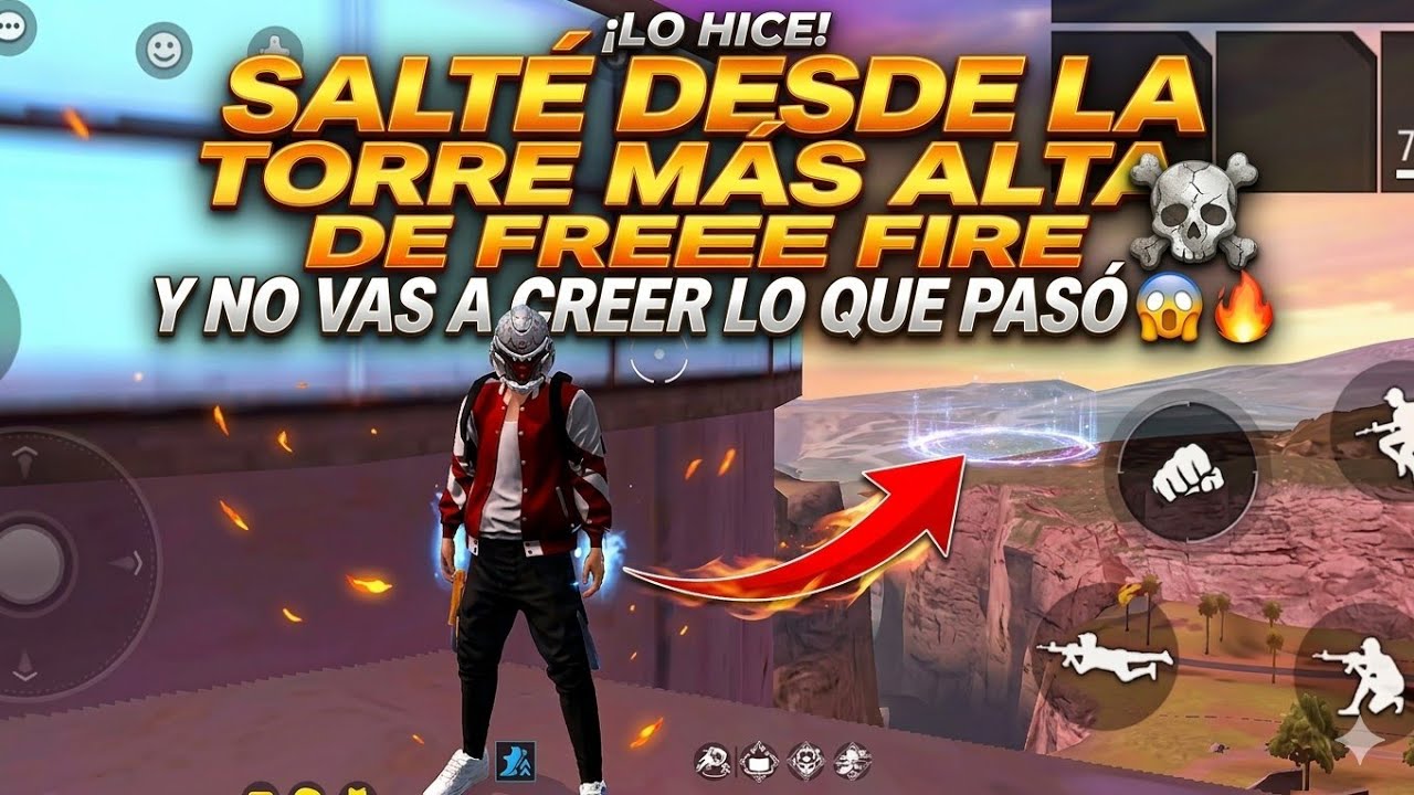 ¡LO HICE! Salté desde la TORRE MÁS ALTA de Free Fire y NO VAS A CREER lo que pasó 😱🔥