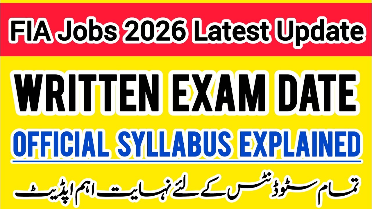 FIA Written Test Date and Official Syllabus for all Posts | FIA Jobs 2026 Latest Update