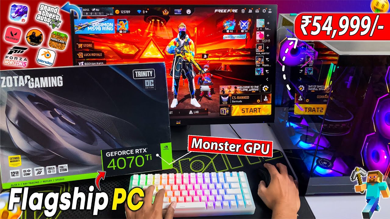 ₹54,999/- Flagship Gaming PC - RTX 4070 Ti + Intel 14th Gen, 32GB DDR5 Ram PC Upgrade! 4k Gaming