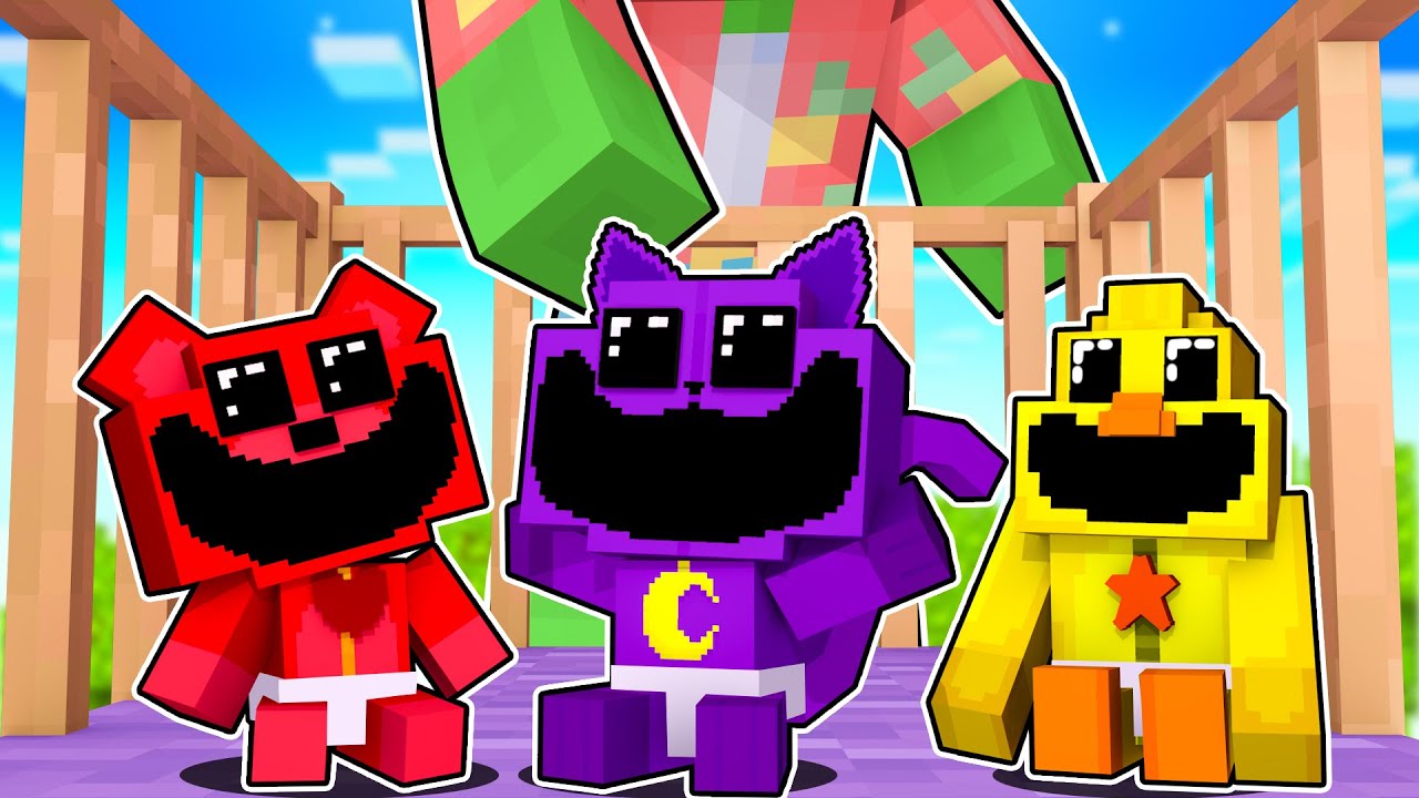 Adopting BABY SMILING CRITTERS in Minecraft!