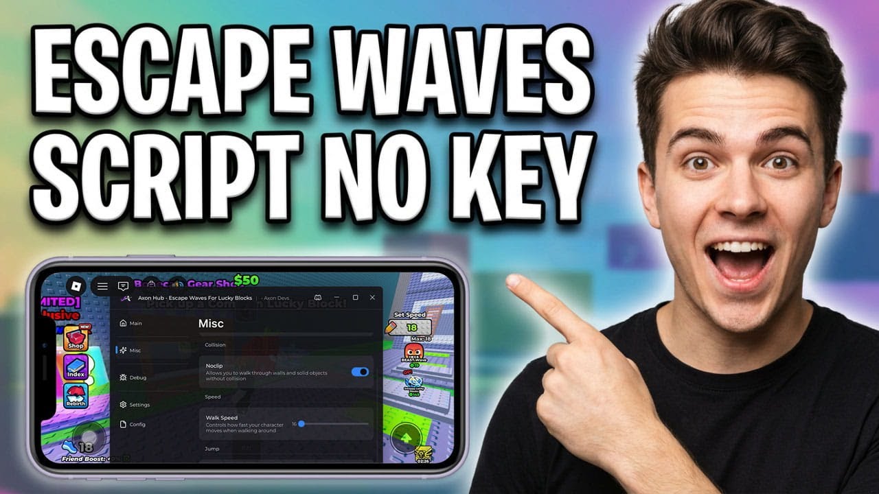 Escape Waves for Lucky Block Script (NO KEY) FIND ALL LUCKY BLOCKS & MORE
