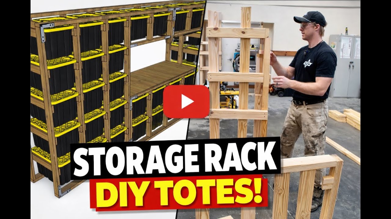 DIY Storage Tote Rack - 42 Totes + 6000lb capacity (Upgraded Plans)