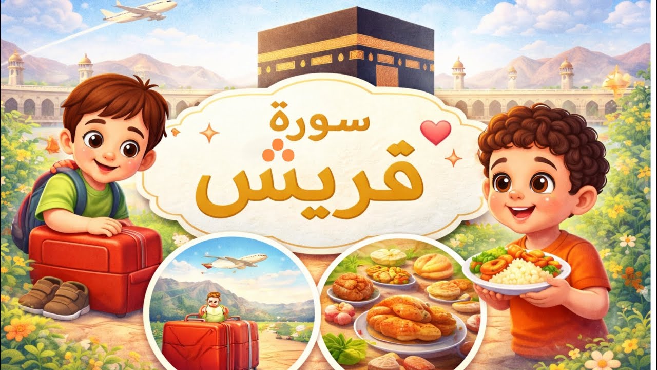 سورة قريش للأطفال | تلاوة سهلة + شرح مبسط 💛