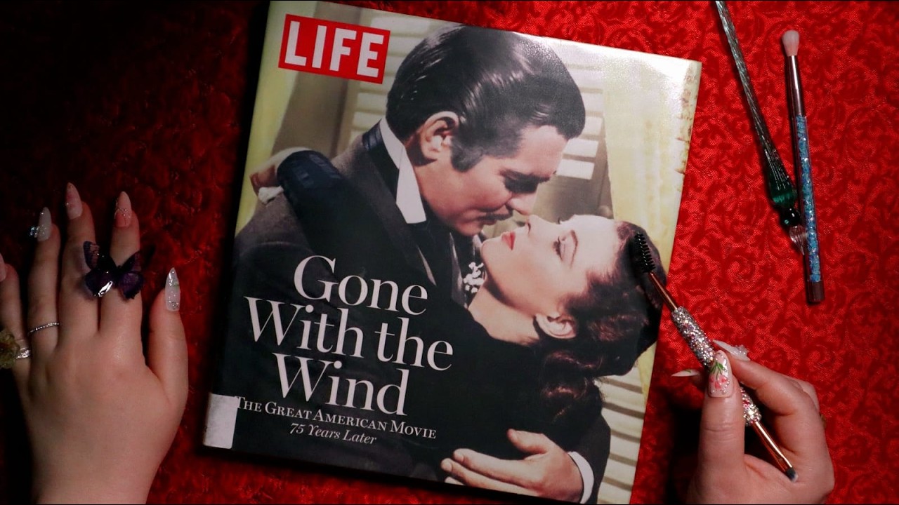 ASMR Gone With The Wind Art Book Page Turning, Whispering