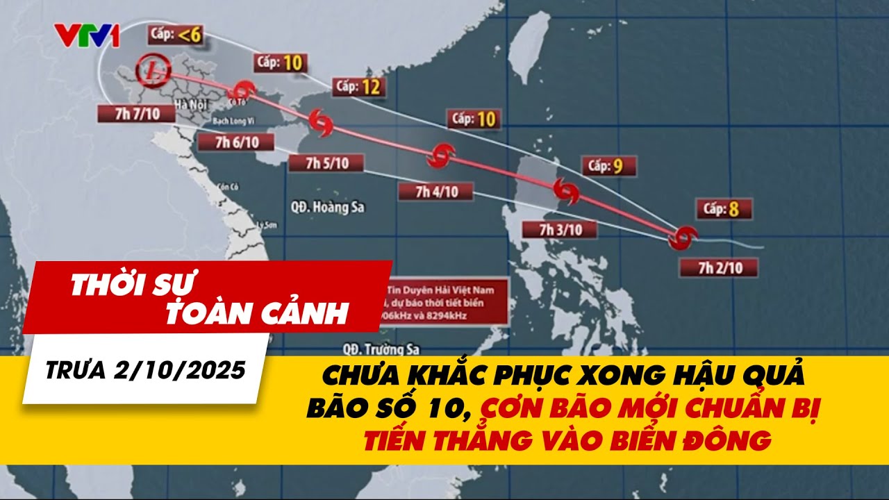TSTC trưa 2/10:Chưa khắc phục xong hậu quả bão số 10, cơn bão mới chuẩn bị vào biển Đông | VTV24