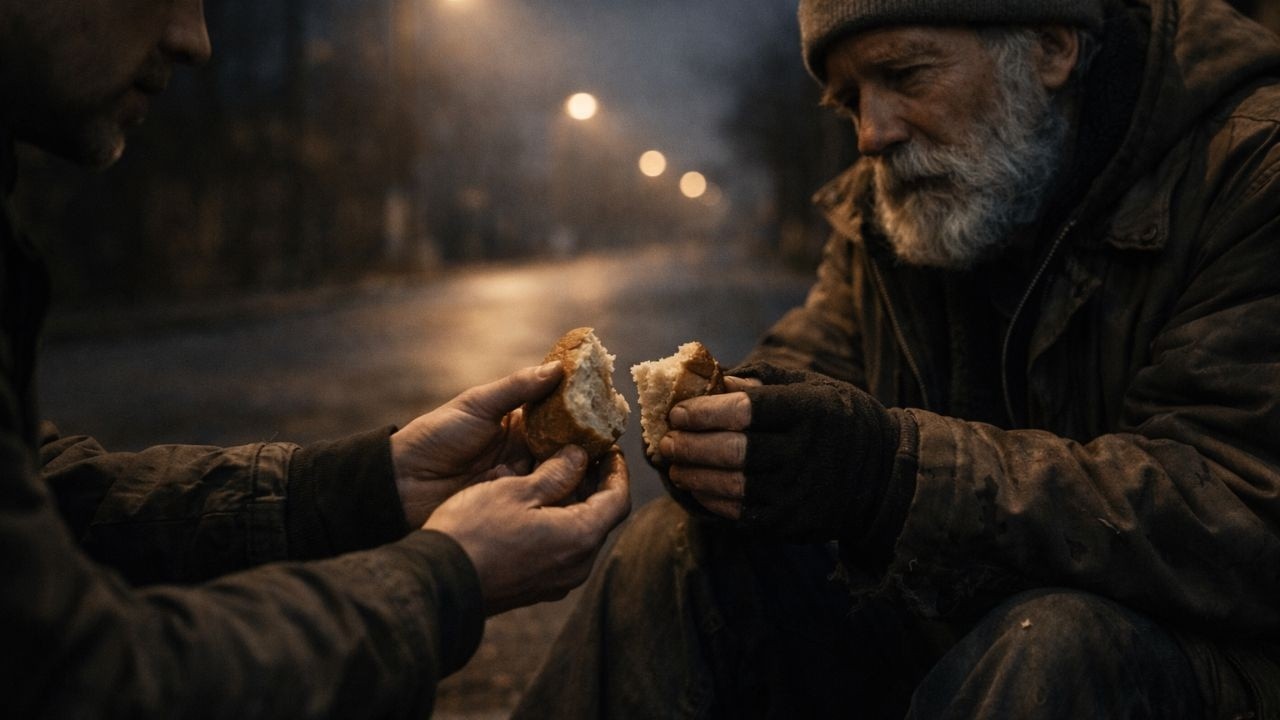 Desempregado, Com Fome e Sem Casa… Ele Dividiu Seu Último Pão — Alguém Estava Observando