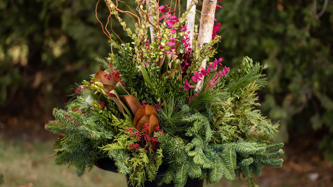 Outdoor Christmas Urns