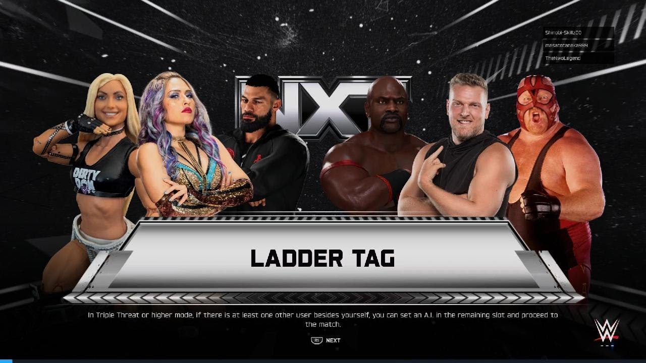 WWE 2K25 3v3 online tornado tag ladder tmatch 