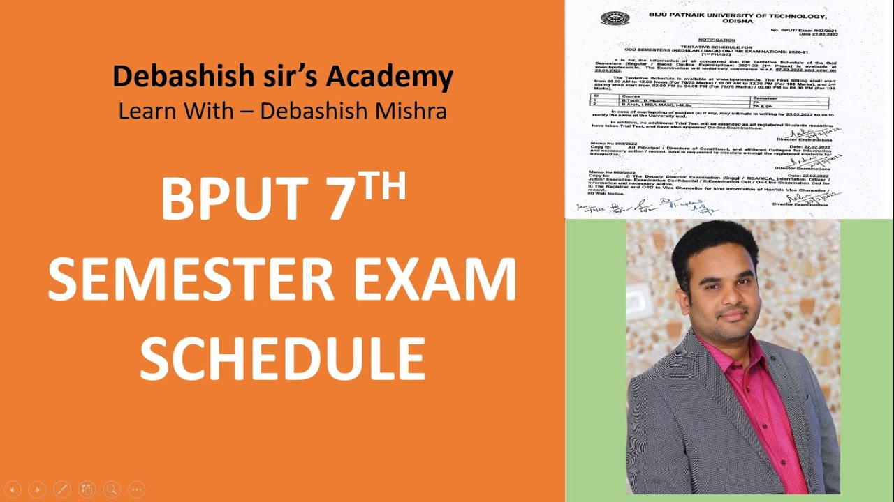 BPUT 7TH SEM EXAM SCHEDULE.