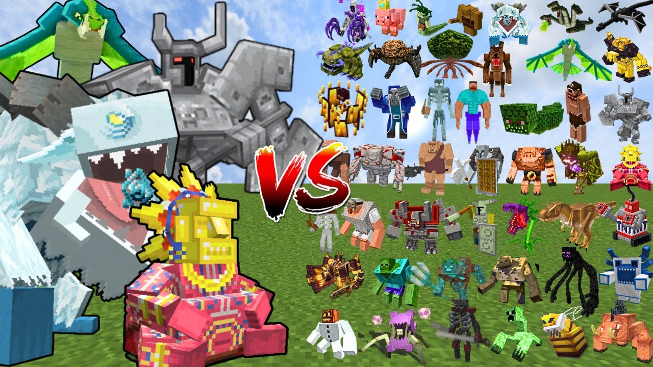 ALL MOWZIE'S MOBS vs MINECRAFT BOSS MOBS