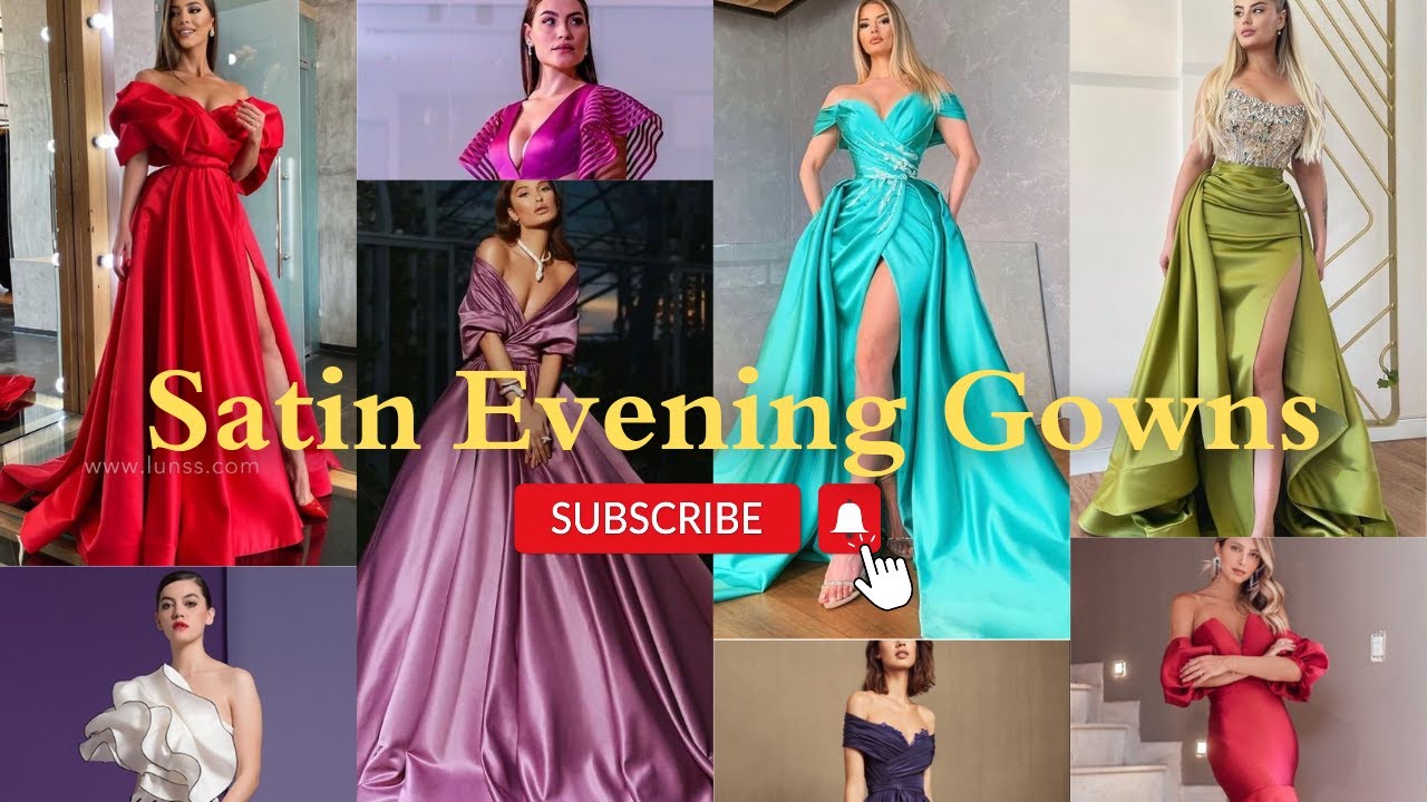 Satin Evening Gown | Stylish Silk Gowns Design || Maxi Dresses || Plain Gowns Design