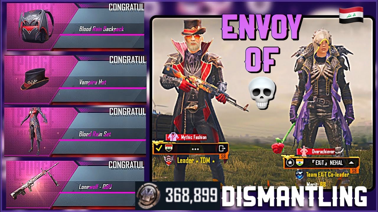 ENVOY OF DEATH PREMIUM CRATE OPENING PUBG MOBILE | Vampire Set, Blood Rain, Pumpkin Wizard, Lonewolf