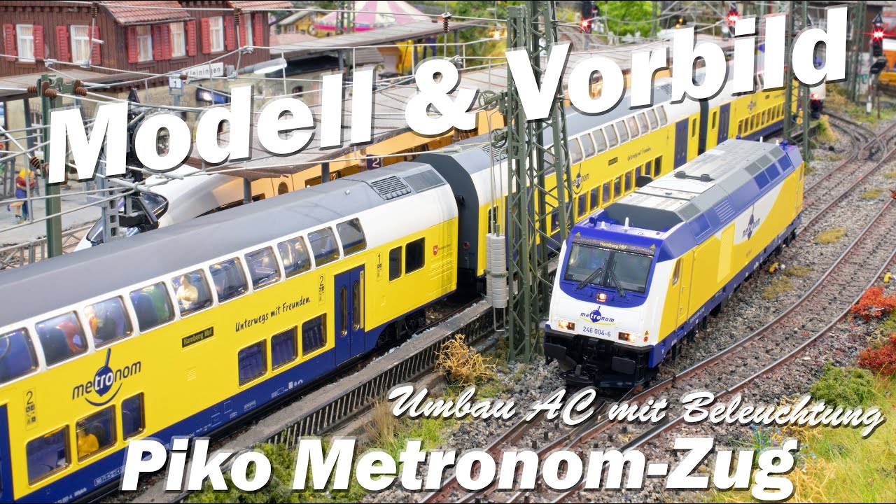 Piko Metronom Zug - Modell & Vorbild (Umbau auf Märklin 3-Leiter Wechselstrom mit Innenbeleuchtung)