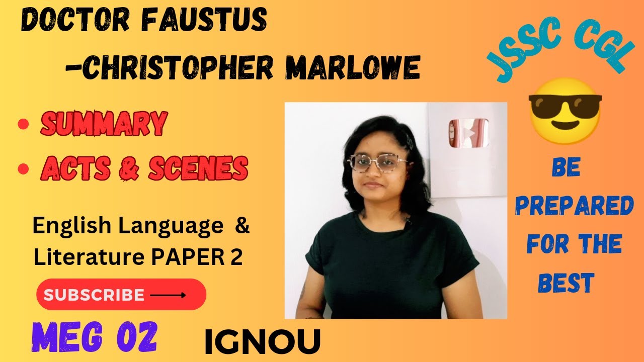 Dr. Faustus by Christopher Marlowe |Summary | JSSC CGL English Paper 2| Sahayak Acharya| meg 02 |