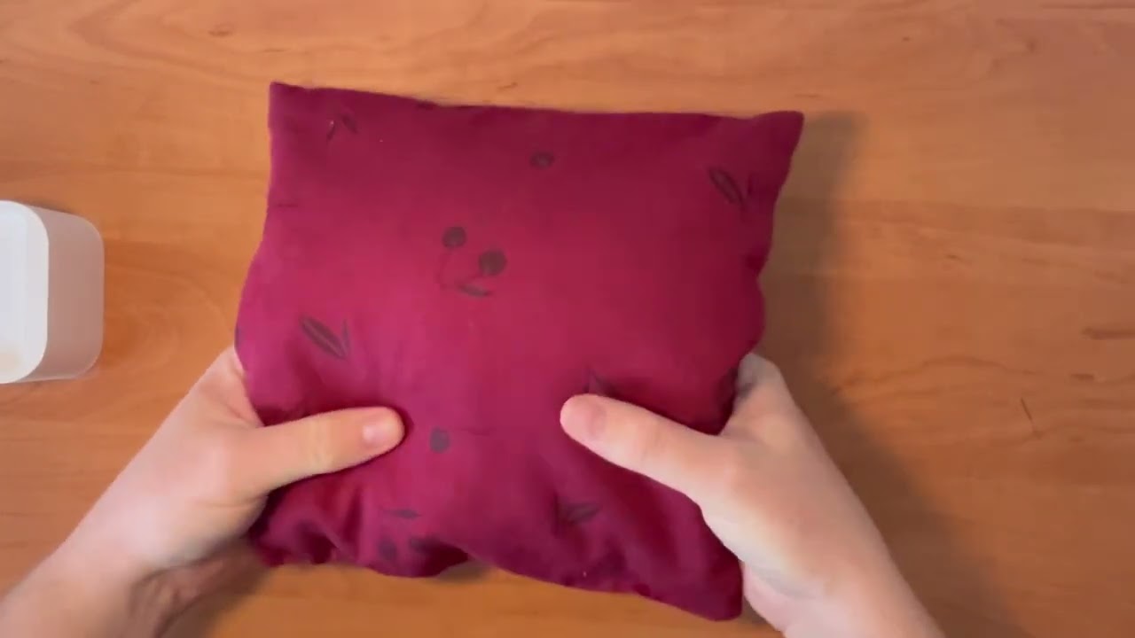 Stylish Pain Relief with the Red Denim Cherry Stone Pillow!