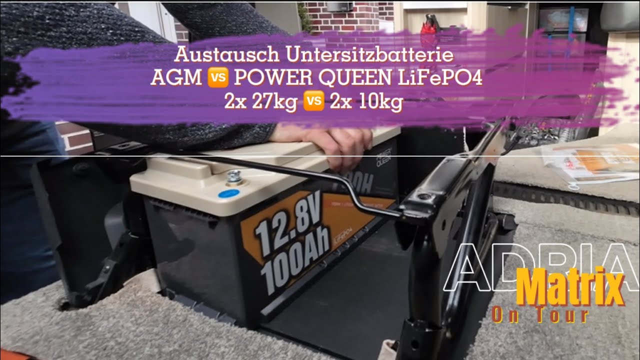 Sitzausbau und ⚒️ Montage POWER QUEEN 🔋 LiFePO4 Untersitzbatterie im Wohnmobil