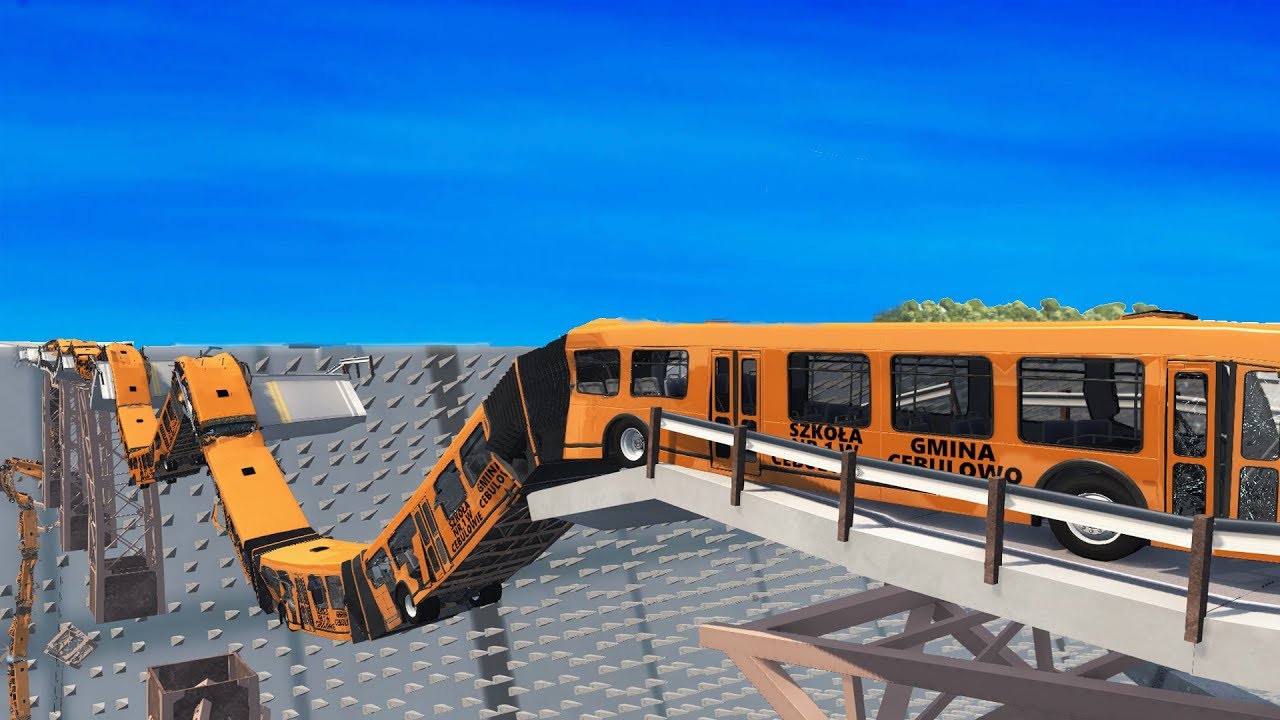 BeamNG DRIVE  Articulated Bus Crashes #10