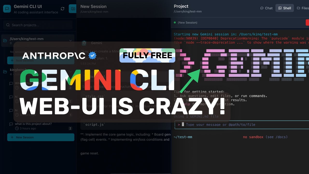 Gemini CLI WebUI: POWER UP Your Gemini CLI by 10X & Access it ANYWHERE!
