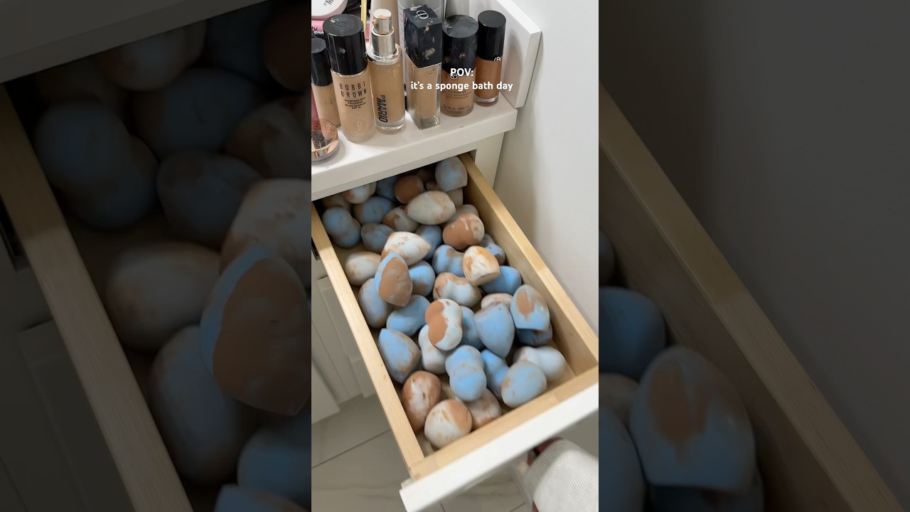 clean my sponges with me #spongeasmr #beautyblender #asmrcleaning #asmr #shorts #viralvideo