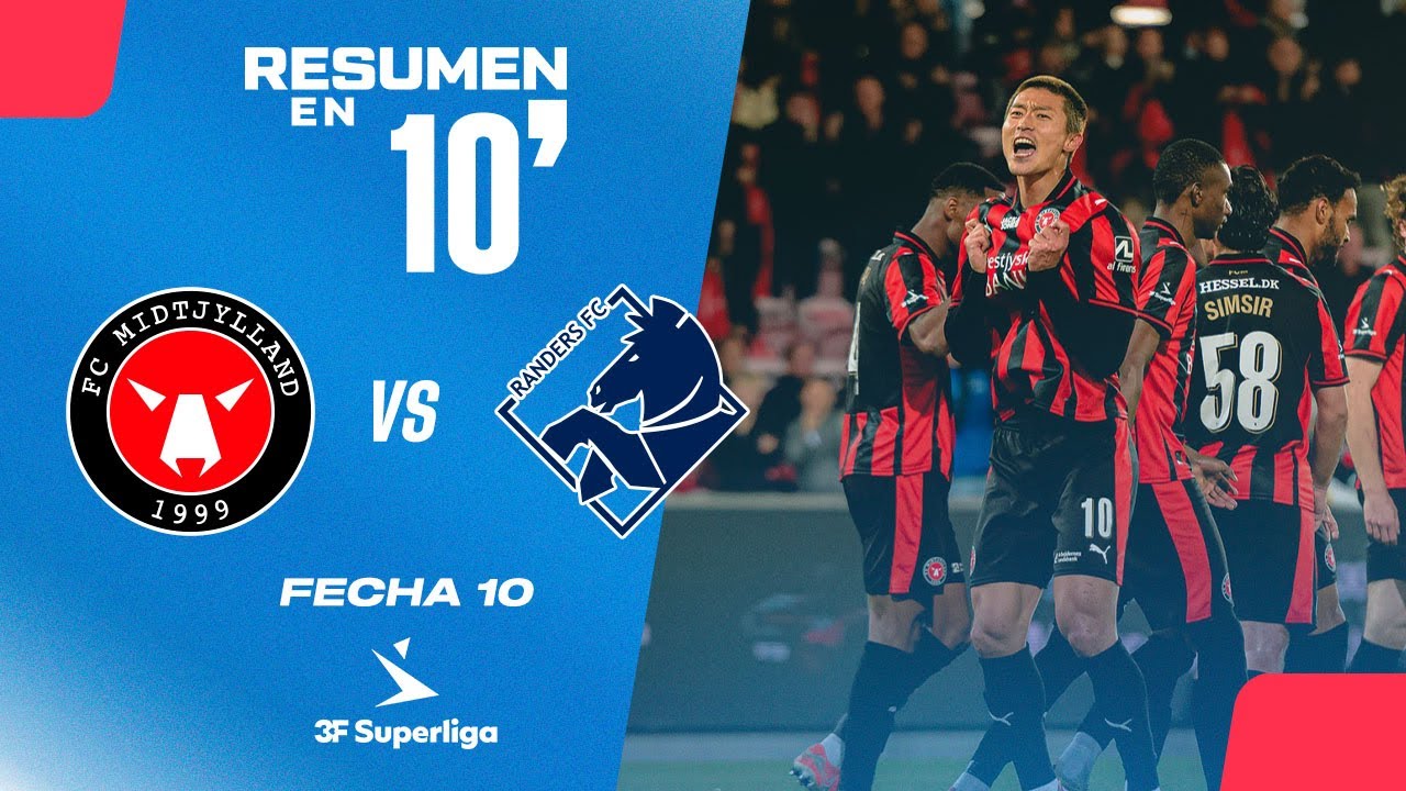 ⚽Resumen en 10': FC Midtjylland vs Randers FC - Fecha 10 Superliga de Dinamarca 2025-26