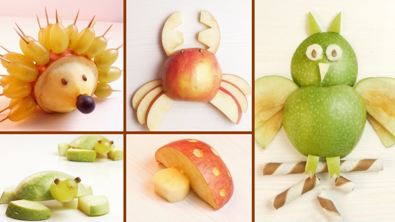 Fruit Carving Garnish | Apple Show | Apple Swan | Apple crab | Craftsbox
