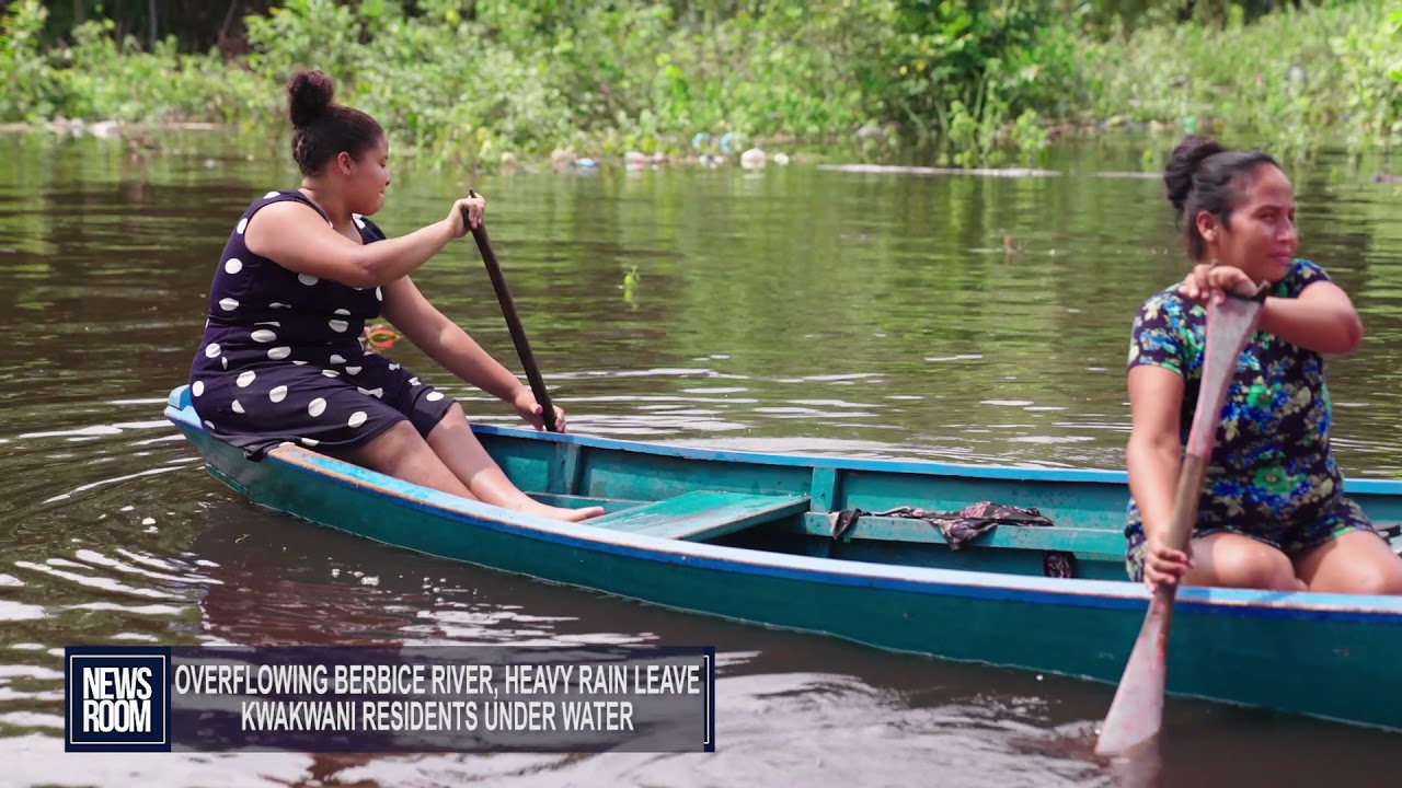 OVERFLOWING BERBICE RIVER, HEAVY RAIN LEAVE KWAKWANI RESIDENTS UNDERWATER
