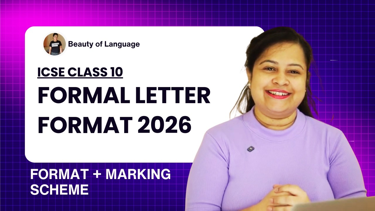 ICSE Class 10 Formal Letter Format 2026 By Beauty mam | Beauty of Language | English Grammar
