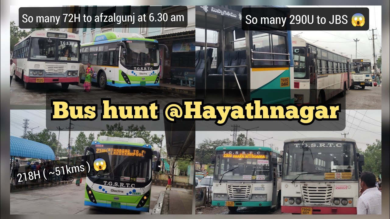 Bus hunt at Hayathnagar || So many buses to JBS, Afzalgunj | 218H longest route 😱 #vlog #newvlog #yt