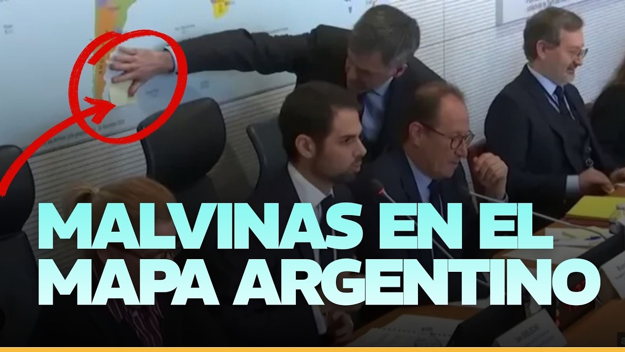 Embajador argentino en Francia frenó su discurso por un mapa señalaba a las Malvinas como inglesas