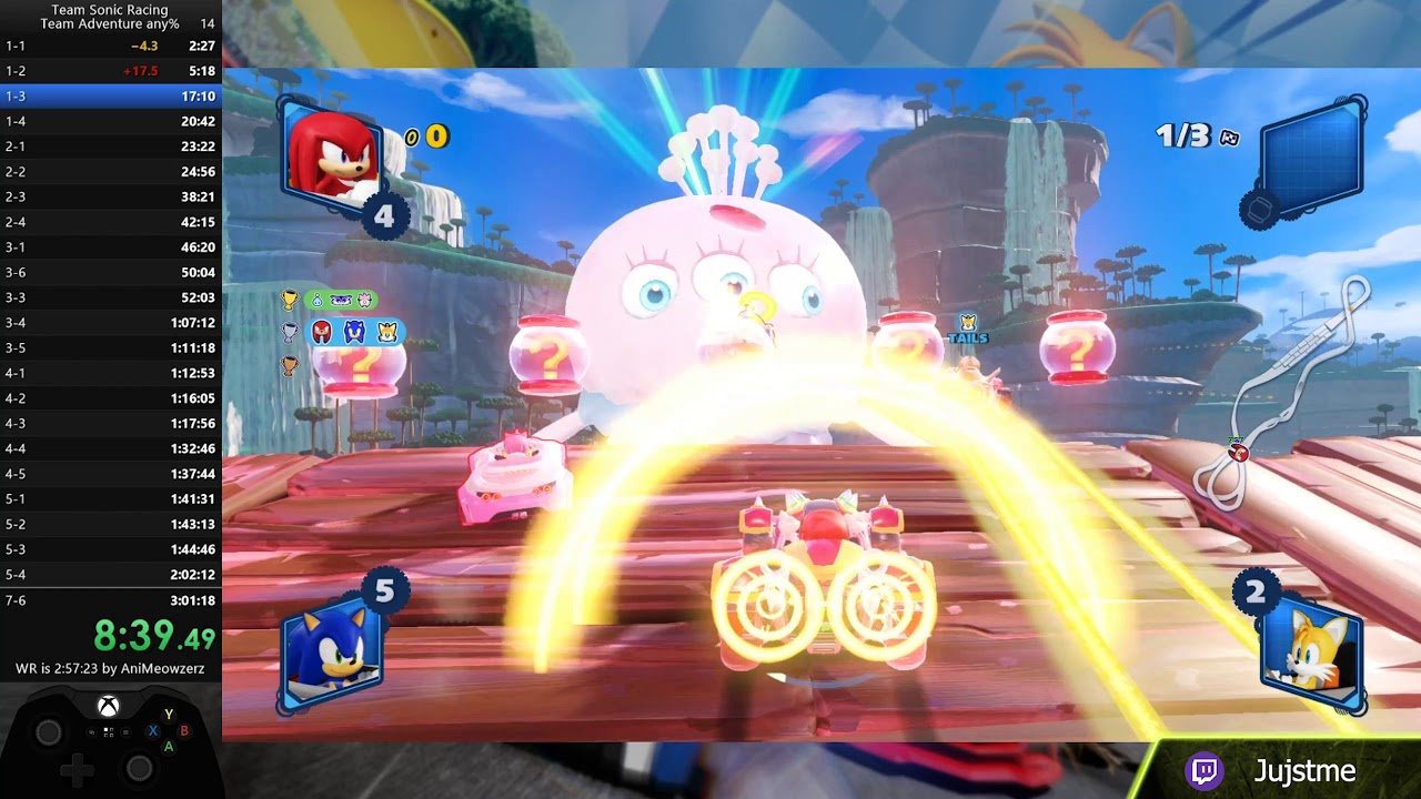 Team Sonic Racing - Team Adventure any% speedrun - 02:57:05