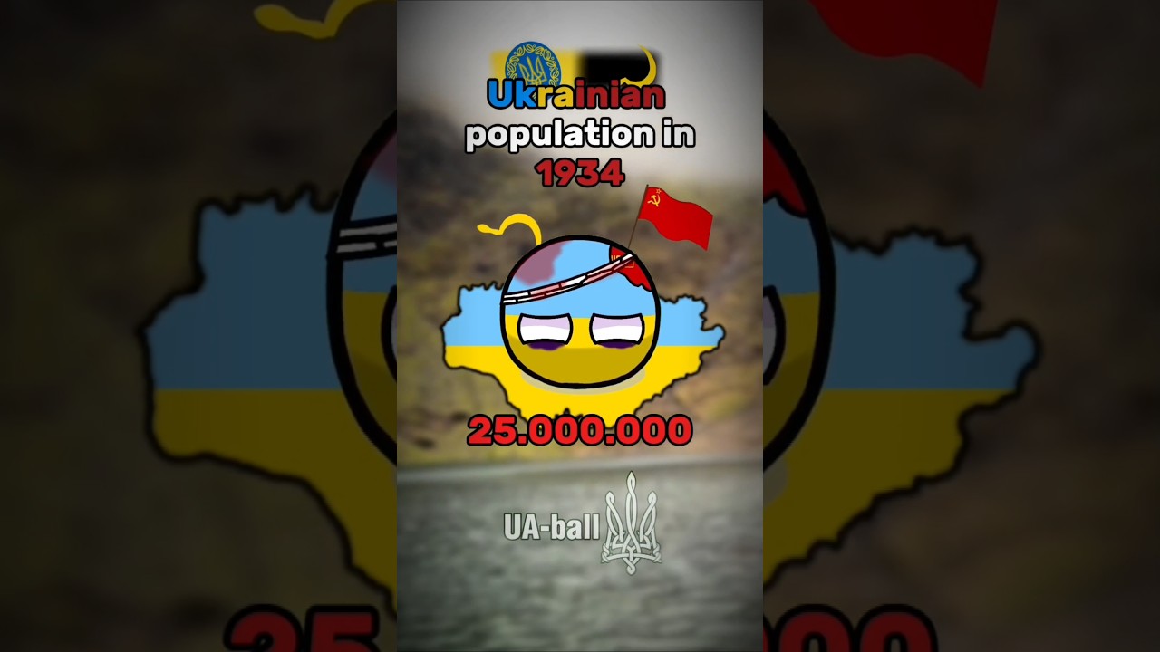 Ukrainian population in 1930 and in 1934...🥀 #countryballs #mapping #Ukraine #UA_ball #UPR #shorts
