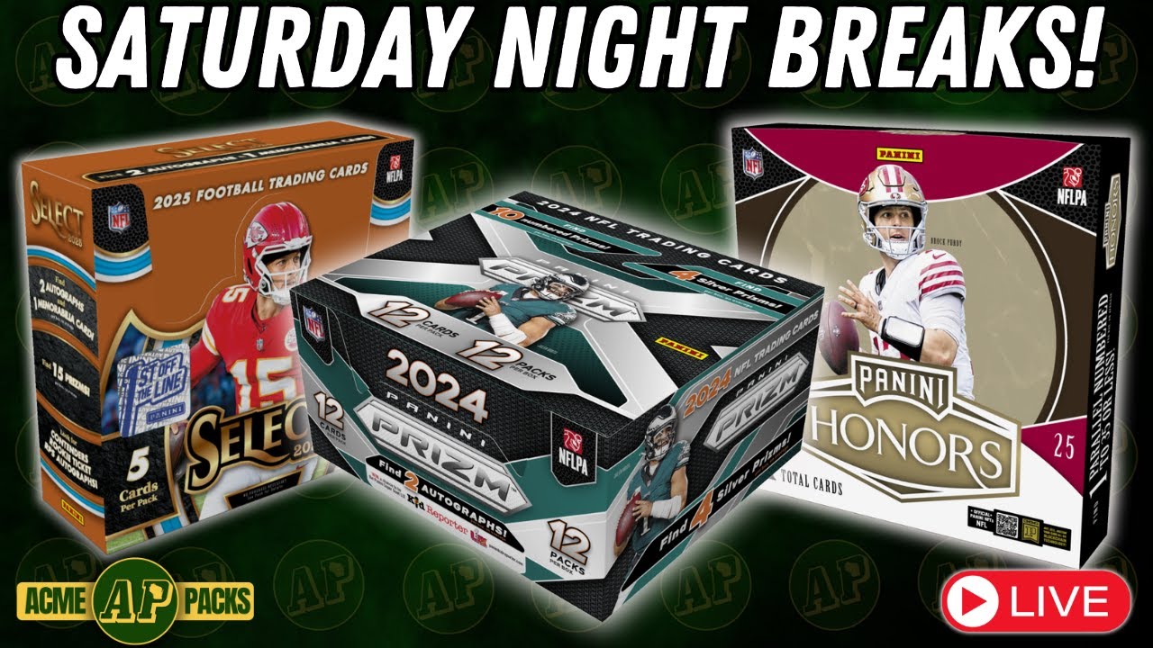 Saturday Night Sports Card Breaks! HONORS NFL, '24 PRIZM, & SELECT FOTL!
