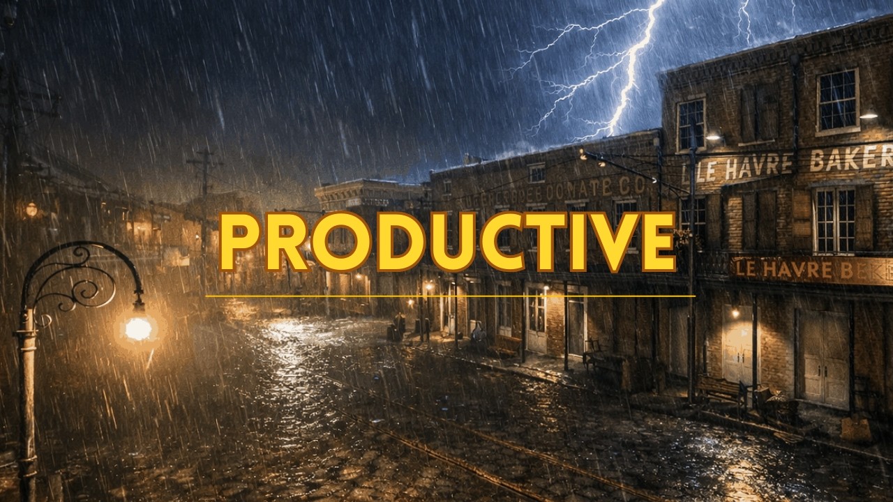 Dark Rainy Night Sounds for Studying and Reading