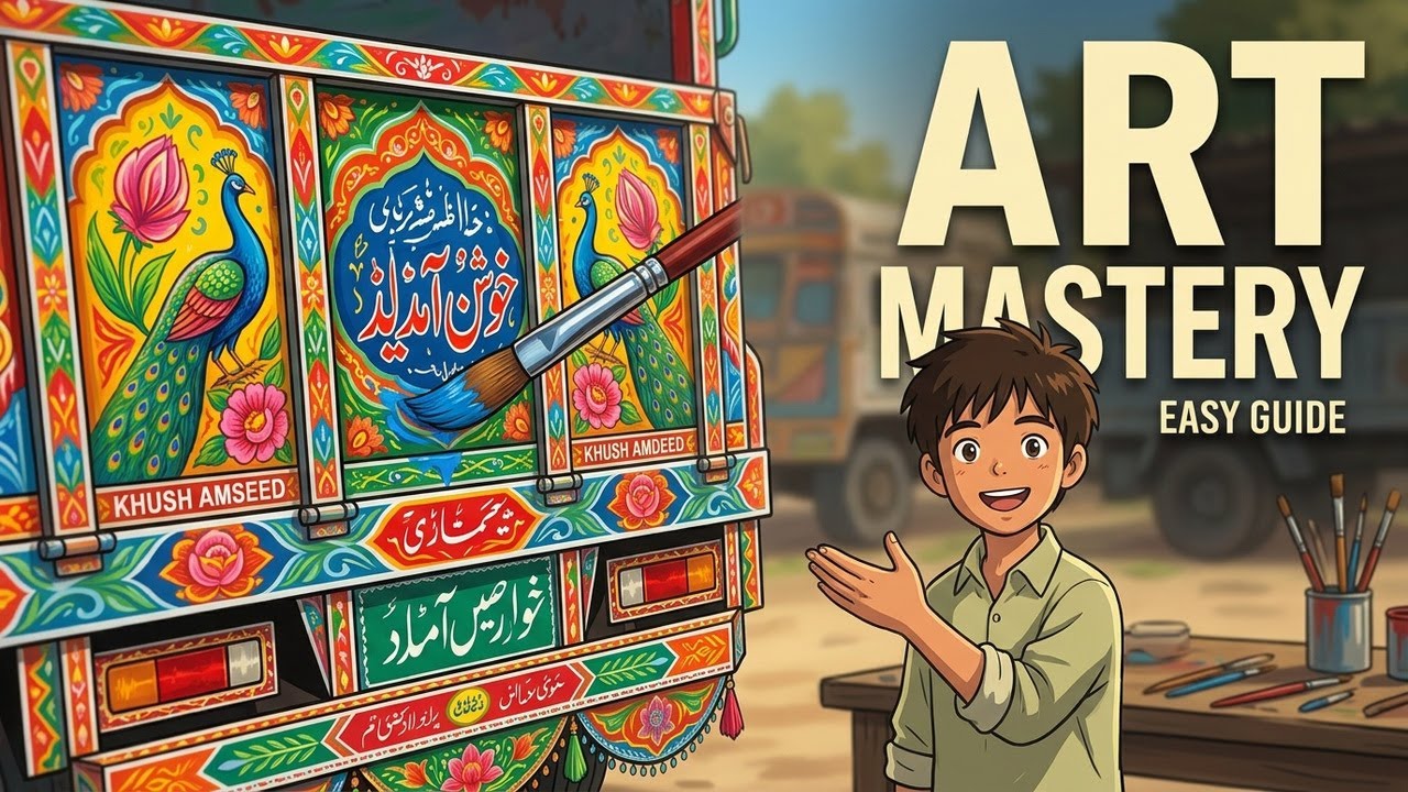 Punjab Truck Art Workshop 🎨 Ghibli Style ASMR 🌾