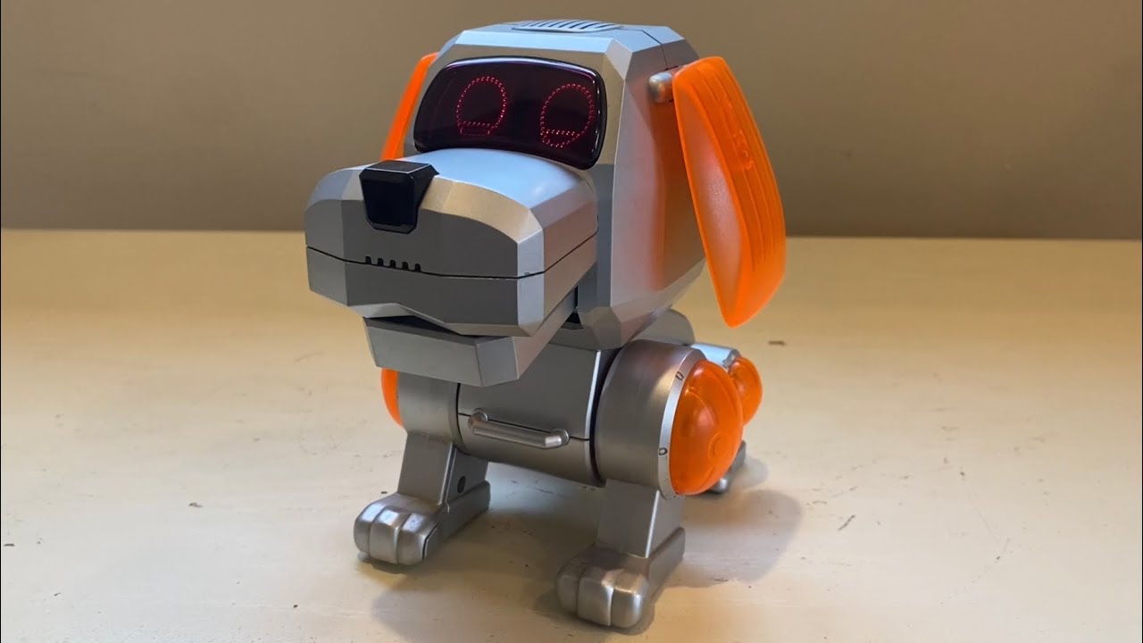 Sega Toys Japanese 2000 Robo-Chi Pets - Poo-Chi - Silver & Orange