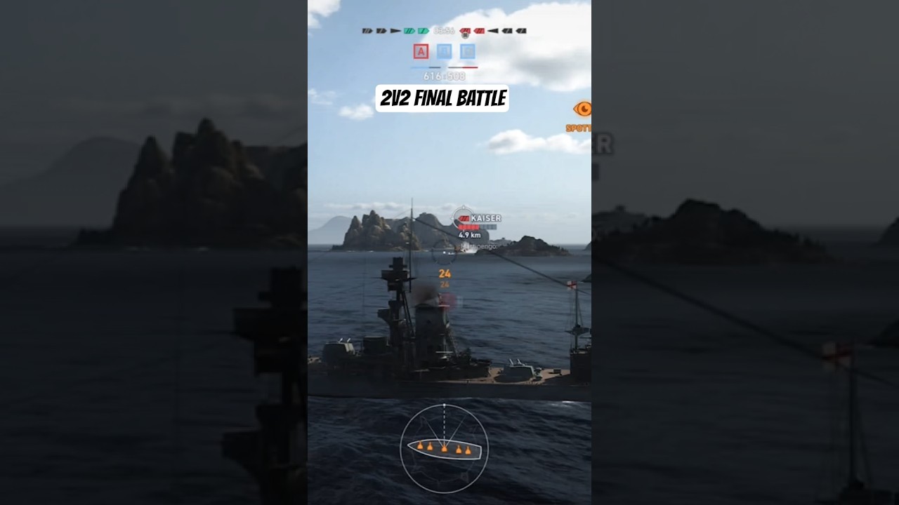 ME & MY FRIEND VS 2 ENEMIES (FINAL BATTLE) ⚓💀 world of Warships #shorts