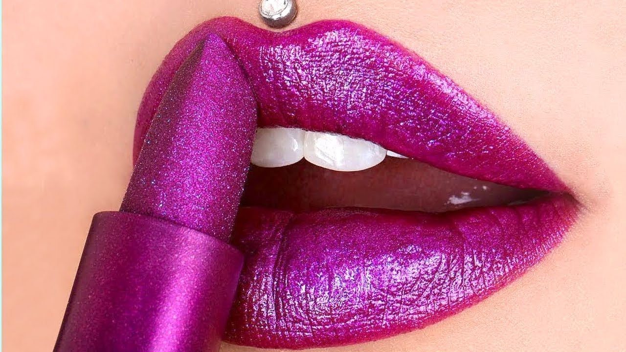 Trending Purple Lipstick Shades for 2019 - Color Lipstick, Lipstick Tutorial Compilation