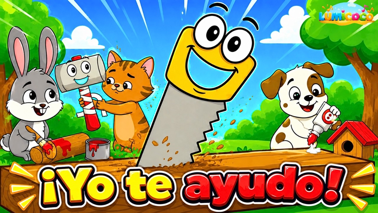 Aserrín, Aserrán 🌲 ¿Qué le Pasó al Martillo? 🔨 | Canción Infantil sobre Ayudar y Amistad | LumiCoco