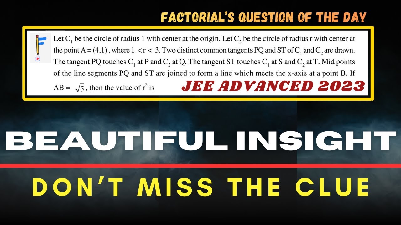 Students Miss This Detail — But It Changes Everything! | JEE Advanced 2023 | Circles