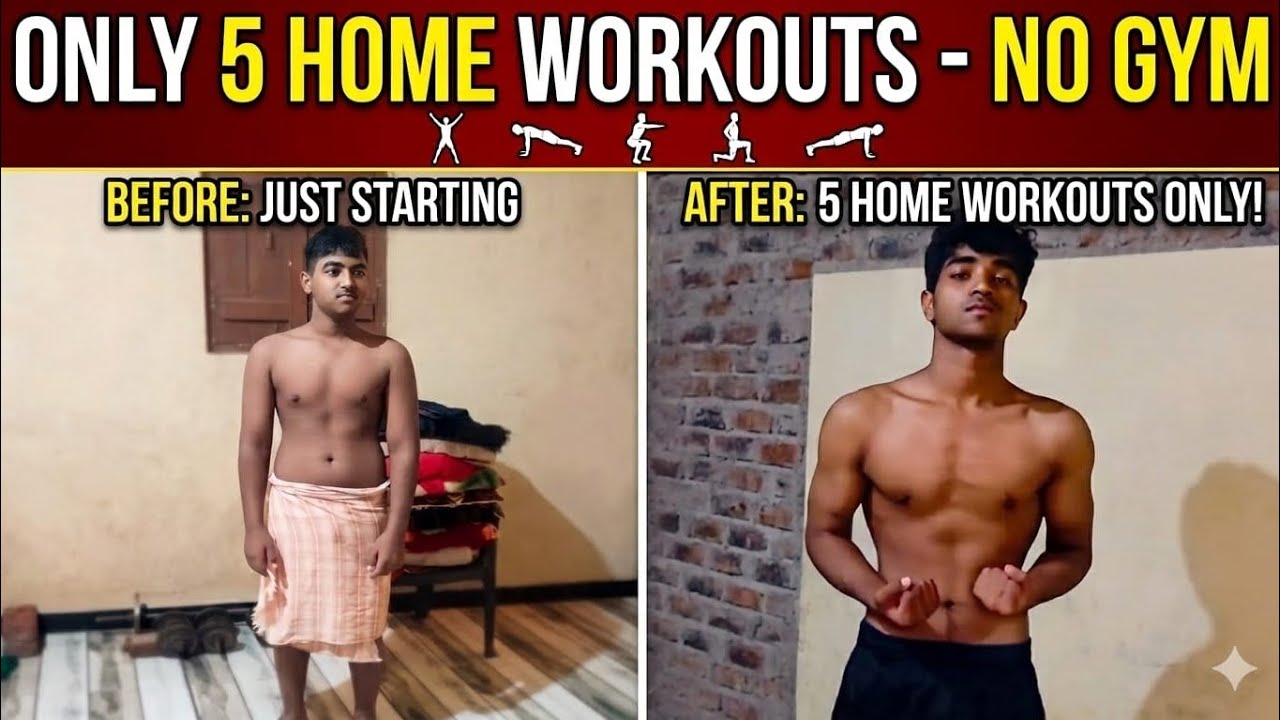 Only home workout  ✅ gym ❌ #transformation 