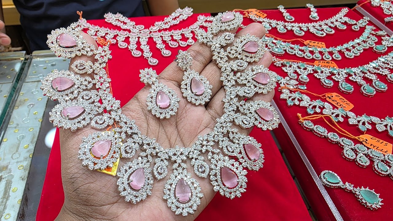 ৮০০ টাকায় ডায়মন্ড কার্ড নেকলেস ঈদ কালেকশন | Diamond cut necklace set 
