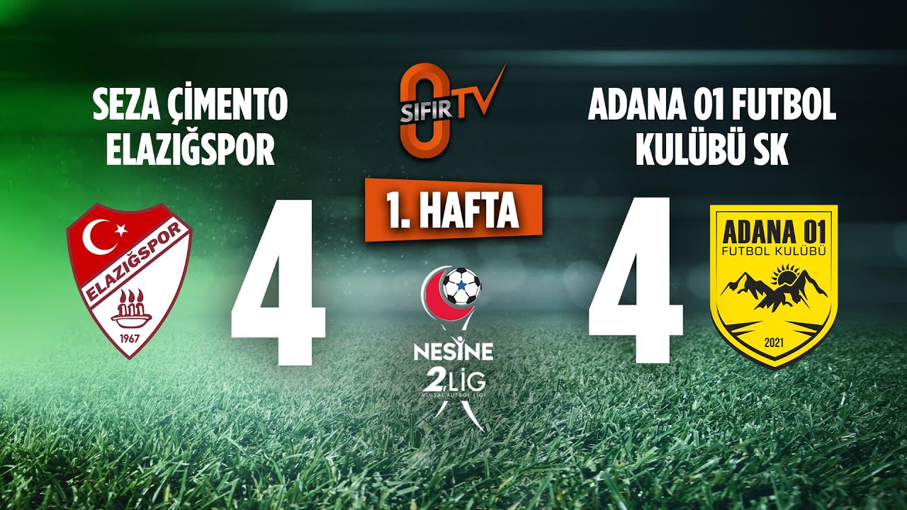 Seza Çimento Elazığspor 4-4 Adana 01 Futbol Kulübü SK (2.Lig 1. HAFTA)