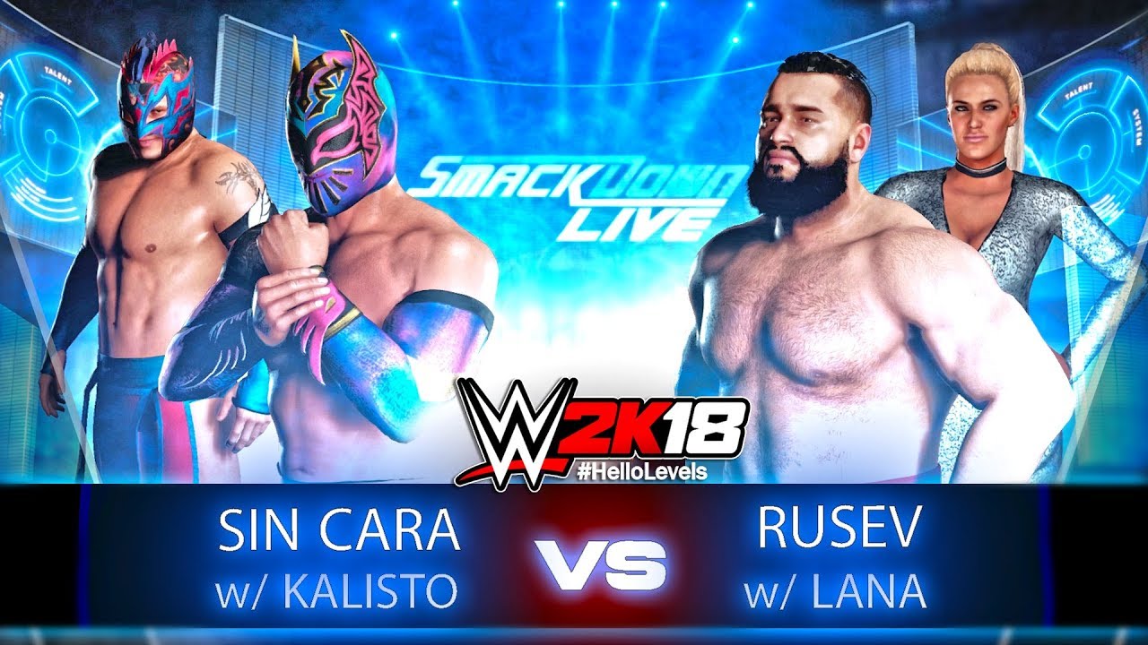 WWE 2K18 Sin Cara with Kalisto vs Rusev with Lana | WWE 2K18 Gameplay Match | WWE 2K18 Matches