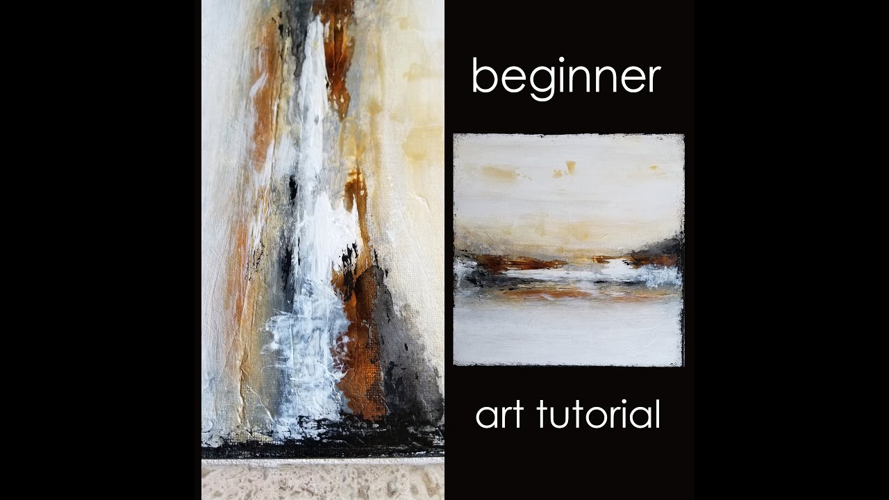 Beginner Art Tutorial Neutral Landscape - Working with Fluid Acrylics